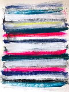 „My Horizon – Del Mar“ Abstraktes Farbfeld Zeitgenössisches Pop-Gemälde auf Papier