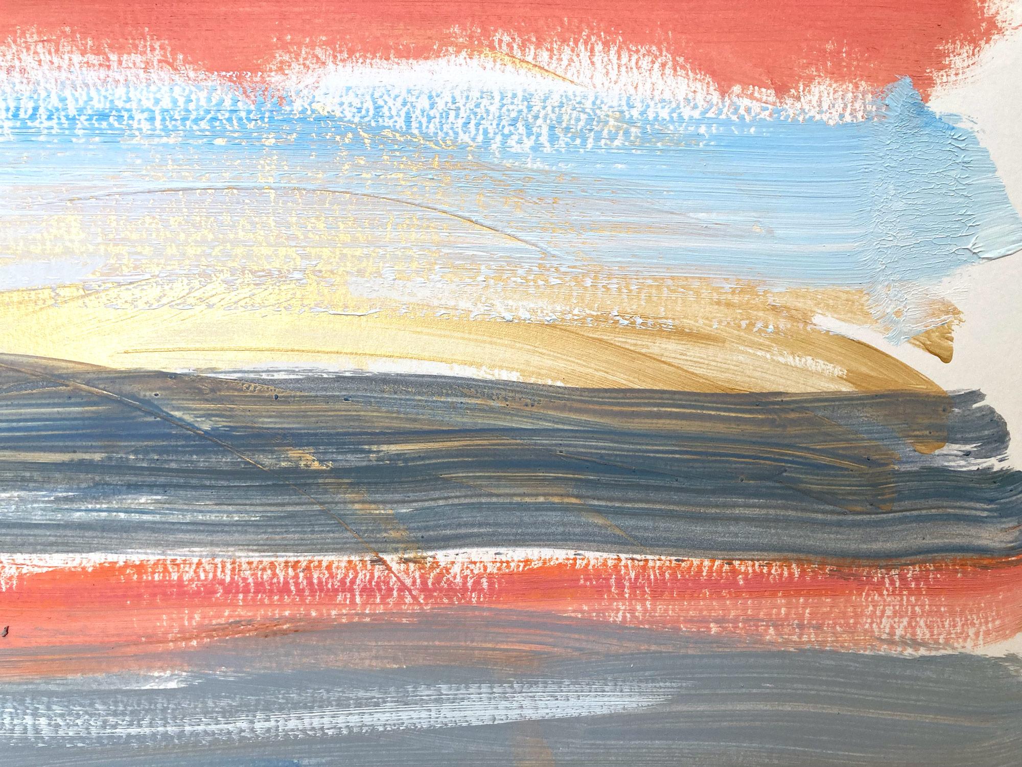 Un'opera in acrilico e olio su carta pesante con un uso brillante del colore e della texture. Siamo concentrati sulla semplicità della bellezza nel momento in cui Shaoul crea una palette traslucida ma molto colorata con un uso denso della pittura,