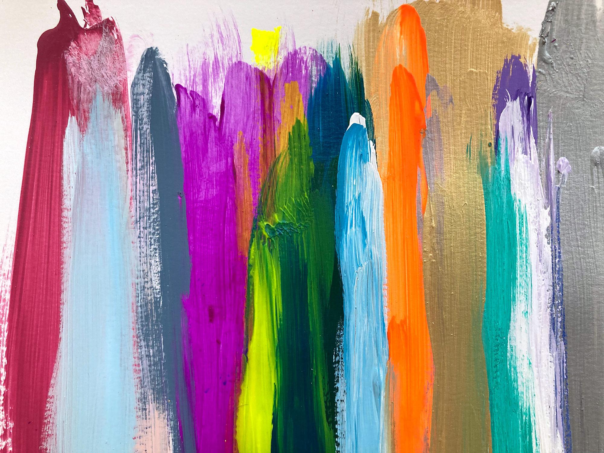„My Horizon – Euro Trip“ Abstraktes Farbfeld Zeitgenössisches Gemälde auf Papier – Painting von Cindy Shaoul