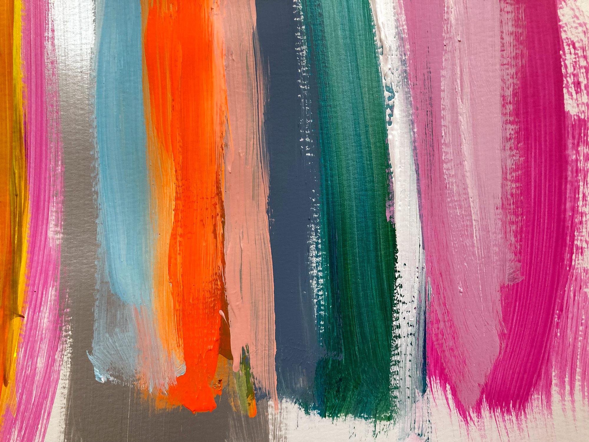 „My Horizon – Euro Trip“ Abstraktes Farbfeld Zeitgenössisches Gemälde auf Papier im Angebot 2