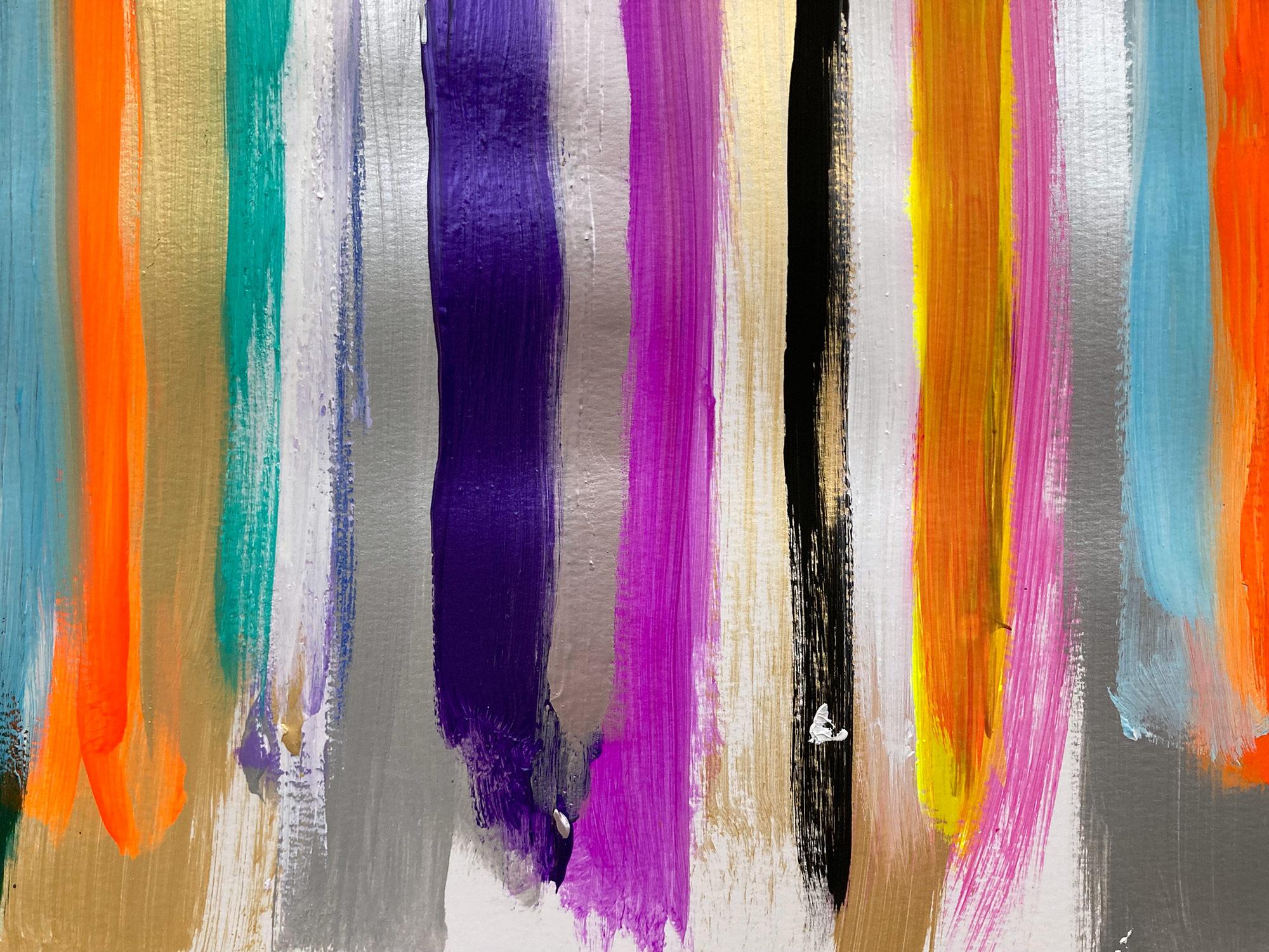„My Horizon – Euro Trip“ Abstraktes Farbfeld Zeitgenössisches Gemälde auf Papier im Angebot 3