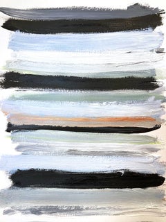 "My Horizon - Euro Trip" Peinture à l'huile contemporaine abstraite à champs de couleurs sur papier