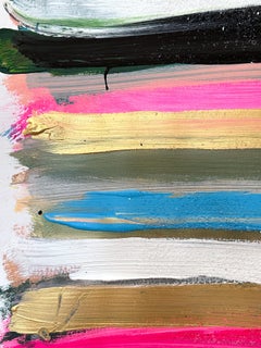 "My Horizon - Hamptons Cocktail Party" Color Field Contemporary Painting Paper