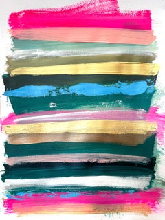 "My Horizon - Hamptons Getaway" Peinture contemporaine à champs de couleurs sur papier