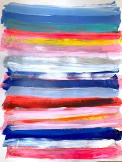 "My Horizon - Hamptons Getaway" Color Field Contemporary Painting Paper