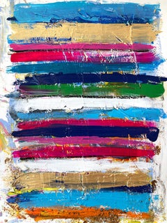 "My Horizon - Ibiza Nights" Abstract Color Field Contemporary Painting on Paper