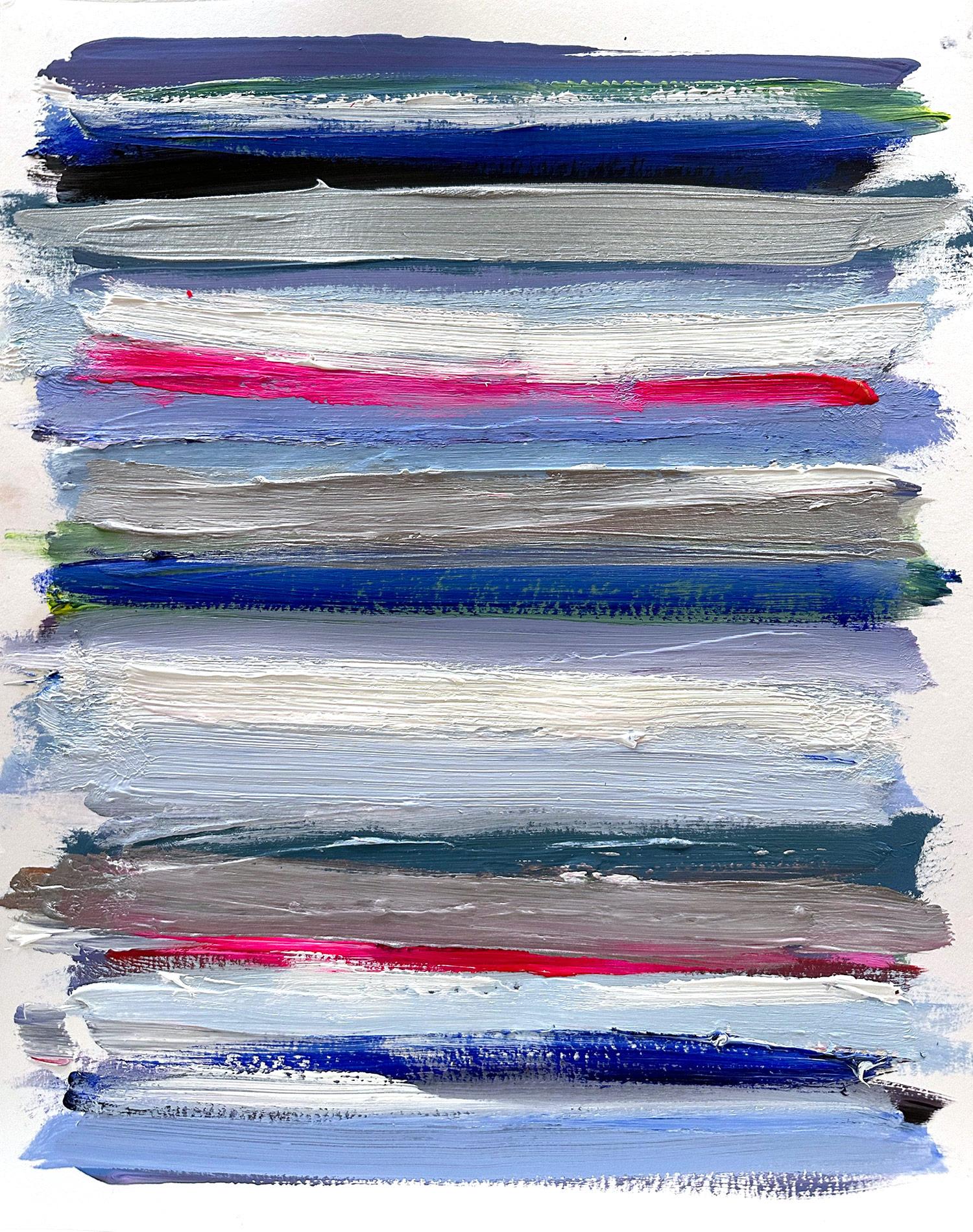 "My Horizon - Lake Como" Peinture contemporaine abstraite à champs de couleurs sur papier