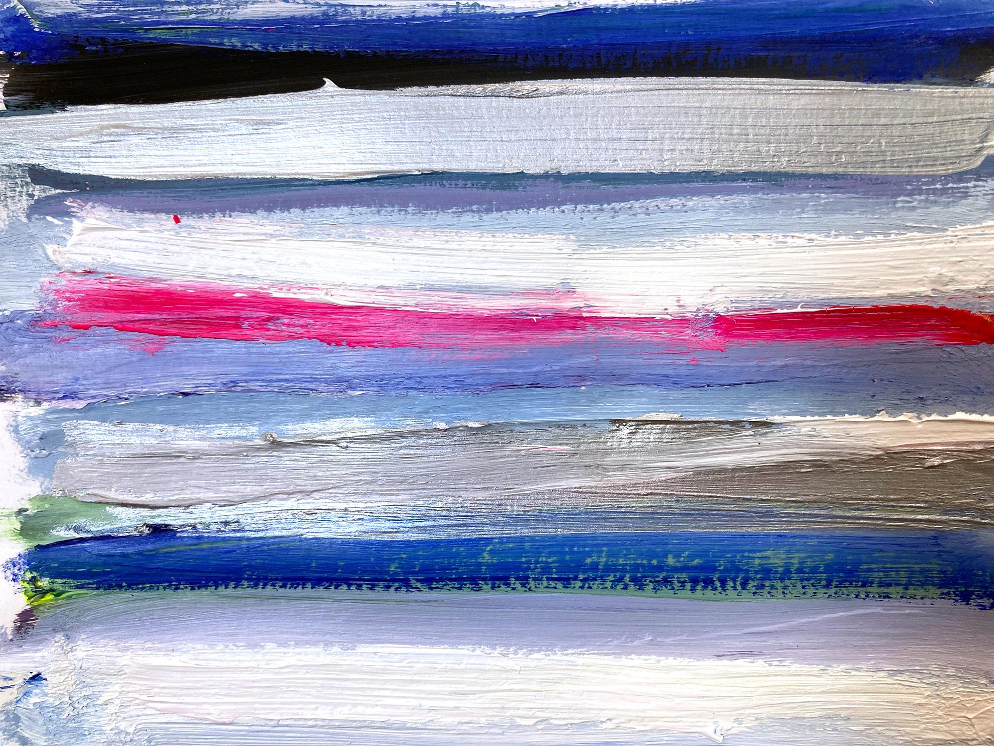 Un'opera in acrilico e olio su carta pesante con un uso brillante del colore e della texture. Siamo concentrati sulla semplicità della bellezza nel momento in cui Shaoul crea una palette traslucida ma molto colorata con un uso denso della pittura,