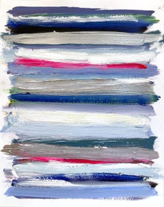 "My Horizon - Lake Como" Abstract Color Field Contemporary Painting on Paper