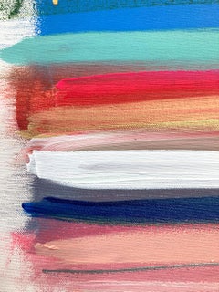 "Mi Horizonte - Las Vegas" Pintura Contemporánea Abstracta de Campo de Color sobre Lienzo