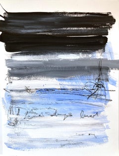 "My Horizon - Letters to Paris" Color Field Contemporary Painting on Paper