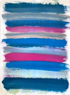 « My Horizon - Maldives » - Peinture abstraite en couleur contemporaine sur papier