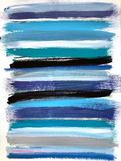 "My Horizon - Manhattan" Abstract Color Field Contemporary Painting on Paper
