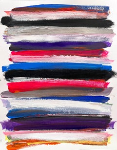 « My Horizon - Manhattan » - Peinture abstraite en couleur contemporaine sur papier