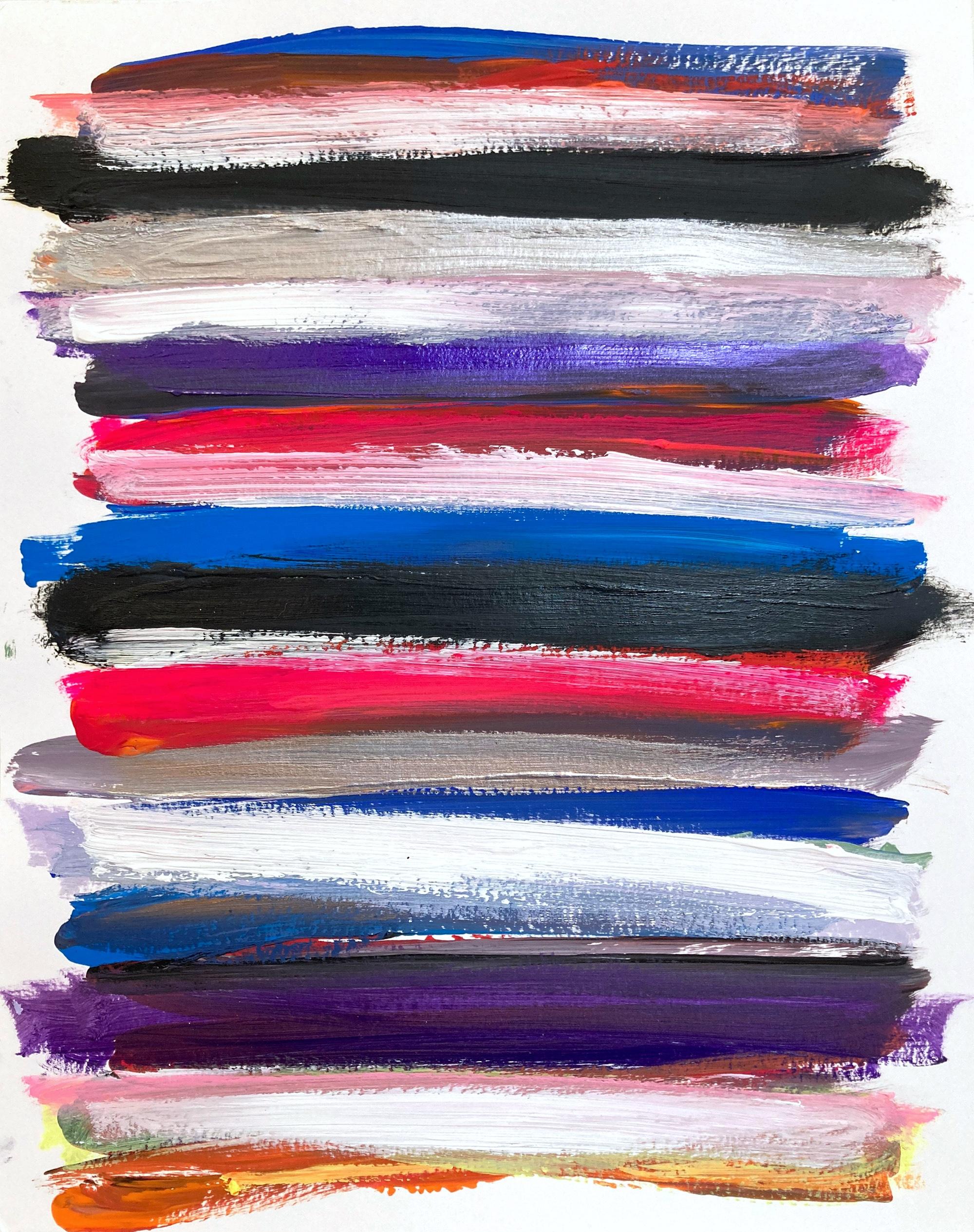 "My Horizon - Manhattan" Abstract Color Field Contemporary Painting on Paper
