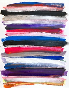 "My Horizon - Manhattan" Abstract Color Field Contemporary Painting on Paper