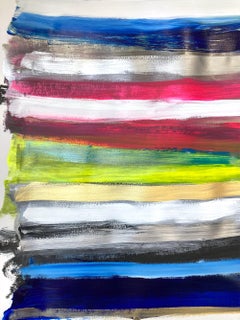 "My Horizon - Manhattan at Night" Color Field Contemporary Painting on Paper