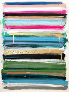 "My Horizon - Manhattan Lights" Peinture contemporaine abstraite à champs de couleurs