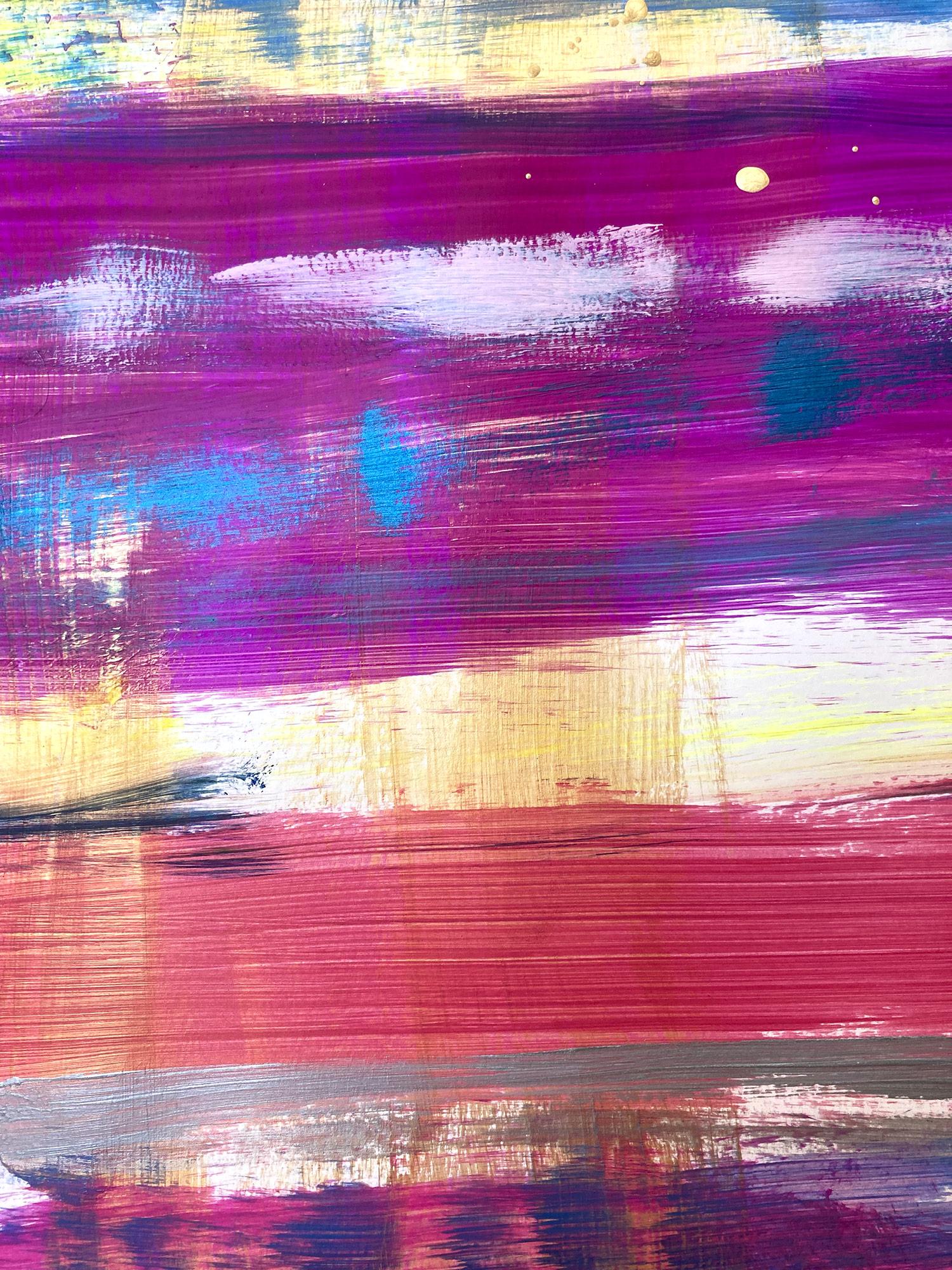 « My Horizon -Miami at Night » - Peinture contemporaine en couleur abstraite sur papier en vente 3