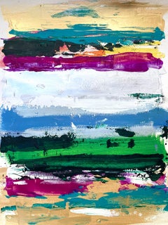 "My Horizon - Miami" Impressionistic Colorful Contemporary Oil Paint on Paper
