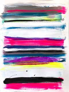 "My Horizon - Miami Vibes" Abstract Colorful Contemporary Pop Painting on Paper