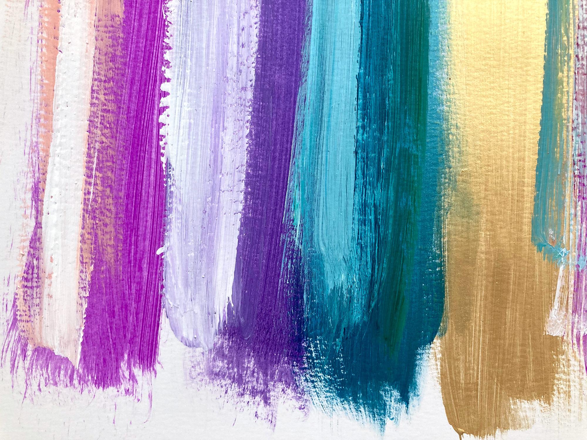 « My Horizon - Murano » - Peinture abstraite en couleur contemporaine sur papier en vente 6