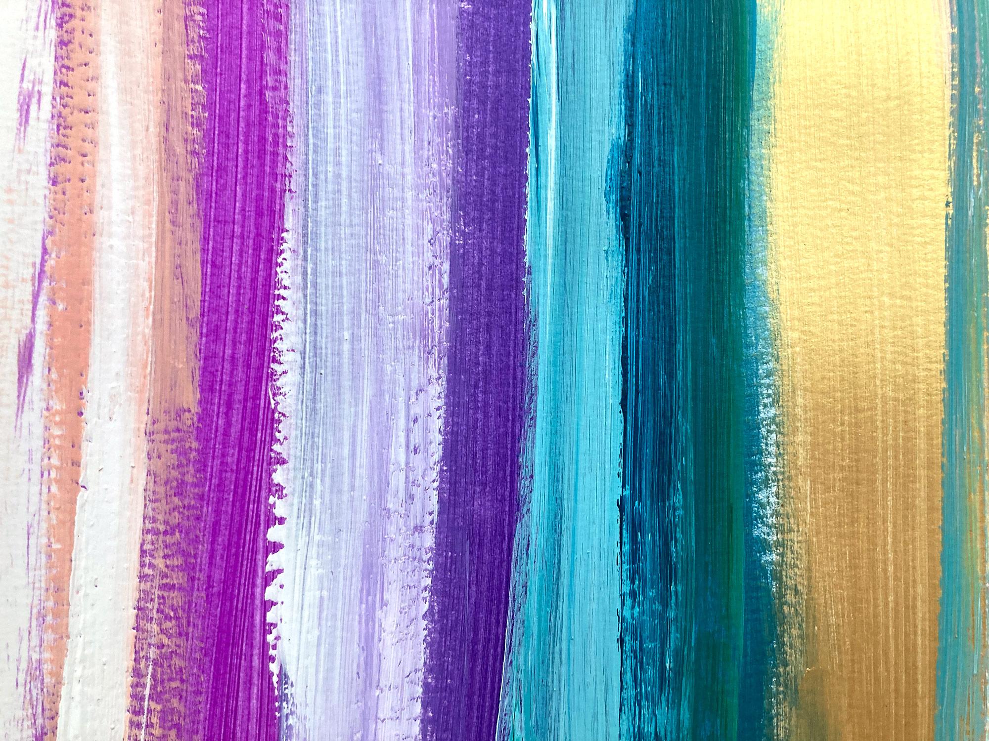 « My Horizon - Murano » - Peinture abstraite en couleur contemporaine sur papier en vente 7