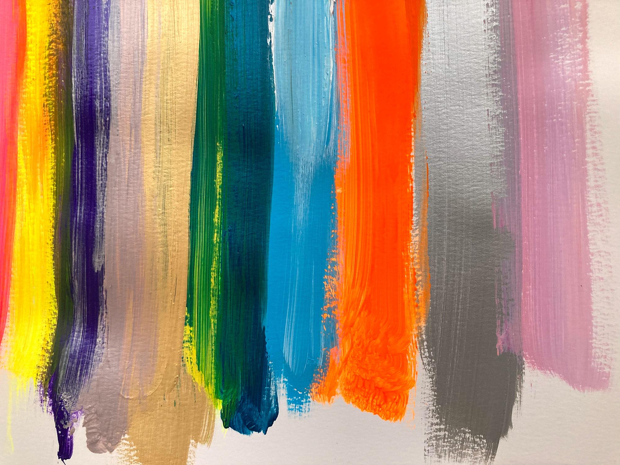 « My Horizon - Murano » - Peinture abstraite en couleur contemporaine sur papier en vente 1