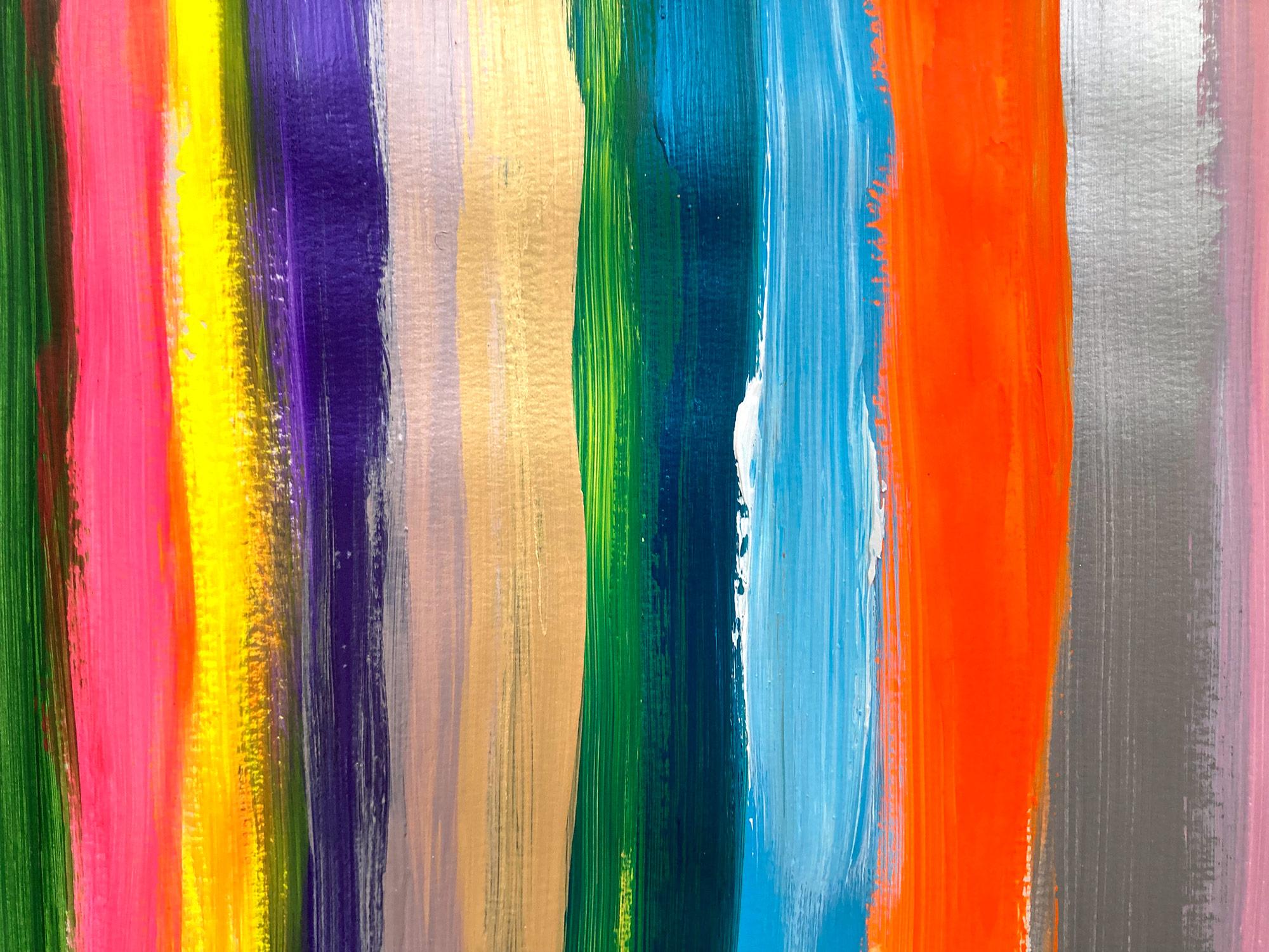 « My Horizon - Murano » - Peinture abstraite en couleur contemporaine sur papier en vente 3