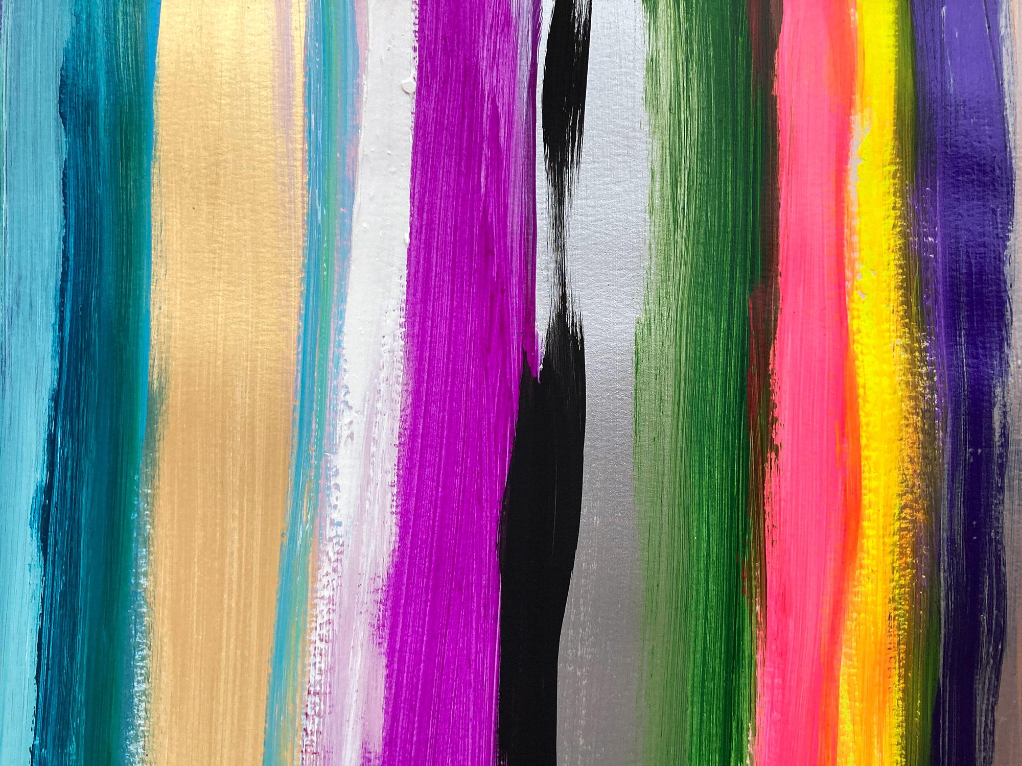 « My Horizon - Murano » - Peinture abstraite en couleur contemporaine sur papier en vente 4
