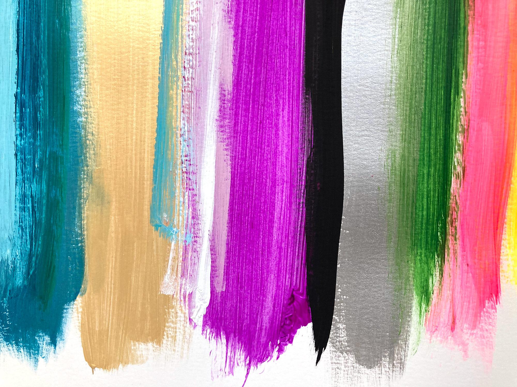 « My Horizon - Murano » - Peinture abstraite en couleur contemporaine sur papier en vente 5
