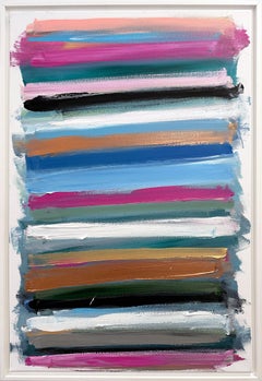 "Mon horizon - Paris la nuit" Champ de couleurs abstraites Peinture sur toile contemporaine