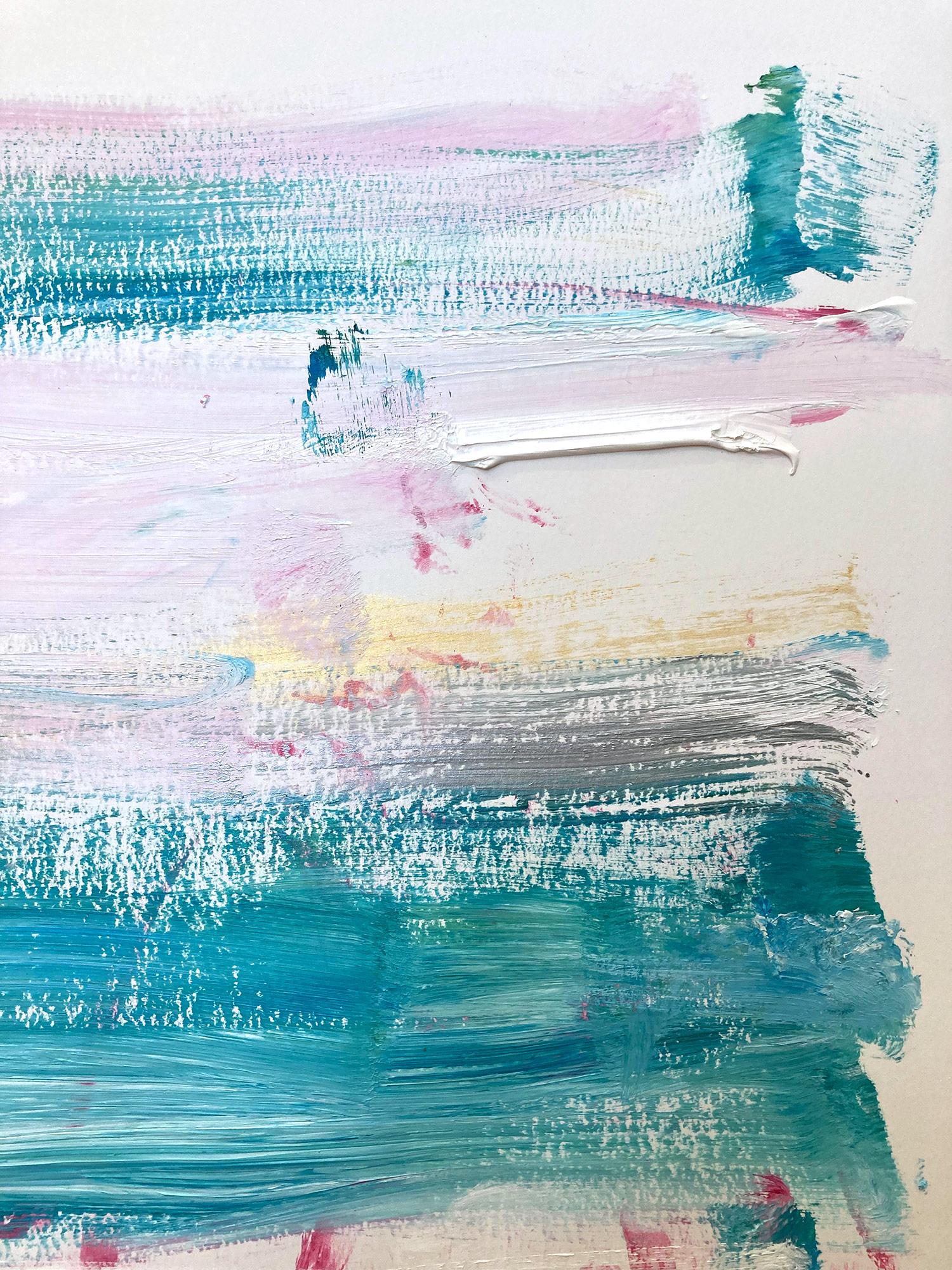 « My Horizon -Queen Victoria » - Peinture abstraite en couleur contemporaine sur papier - Painting de Cindy Shaoul