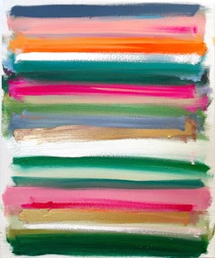 "Mon Horizon - Saint Tropez" Peinture abstraite contemporaine sur toile avec champs de couleurs