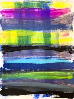« My Horizon - San Giovanni » - Peinture abstraite en couleur contemporaine sur papier