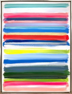 "Mon horizon - Santa Monica" Peinture contemporaine abstraite sur toile avec champs de couleurs