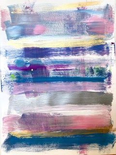 "My Horizon - Palm Springs" Peinture contemporaine abstraite à champs de couleurs sur papier