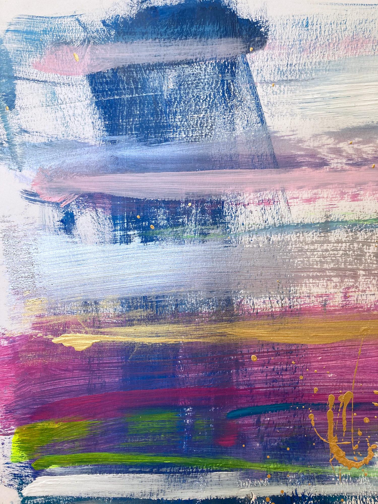 Abstraktes Farbfeld „My Horizon – St. Ives“ Zeitgenössisches Gemälde auf Papier (Grau), Abstract Painting, von Cindy Shaoul
