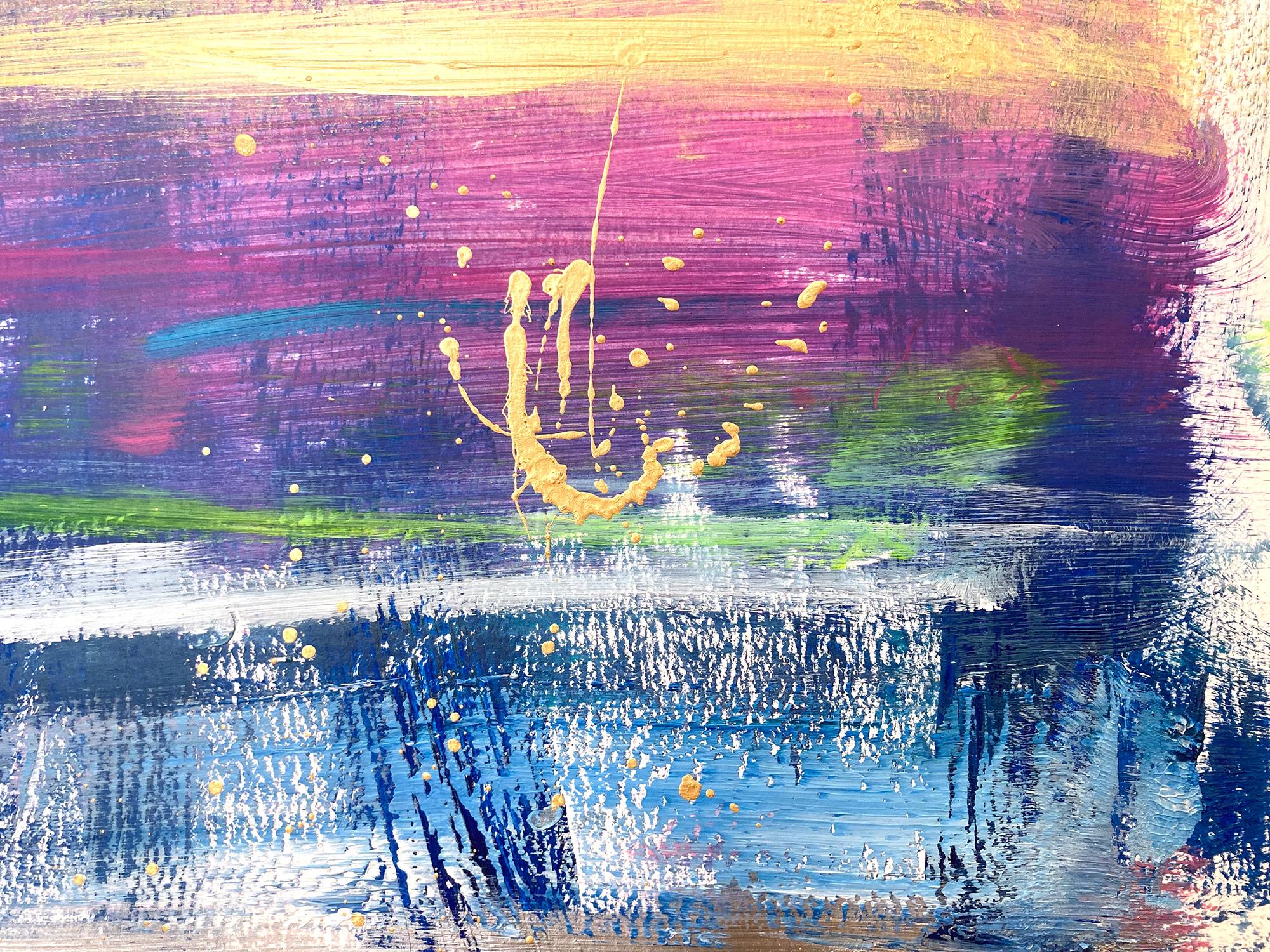 « My Horizon - St. Ives » - Peinture contemporaine couleur abstraite sur papier - Gris Abstract Painting par Cindy Shaoul