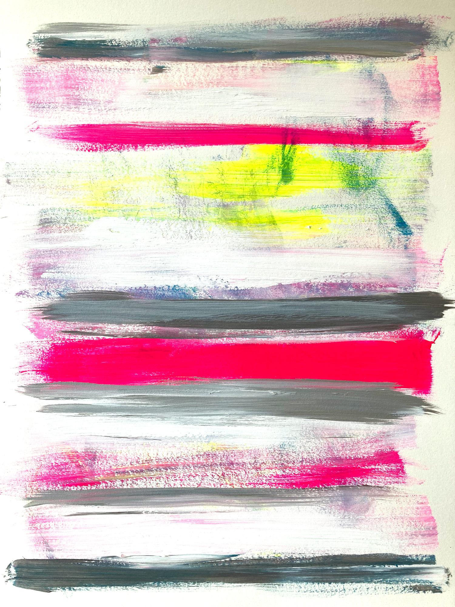 „My Horizon – St. Ives“ Abstraktes Farbfeld Zeitgenössisches Pop-Gemälde auf Papier – Painting von Cindy Shaoul