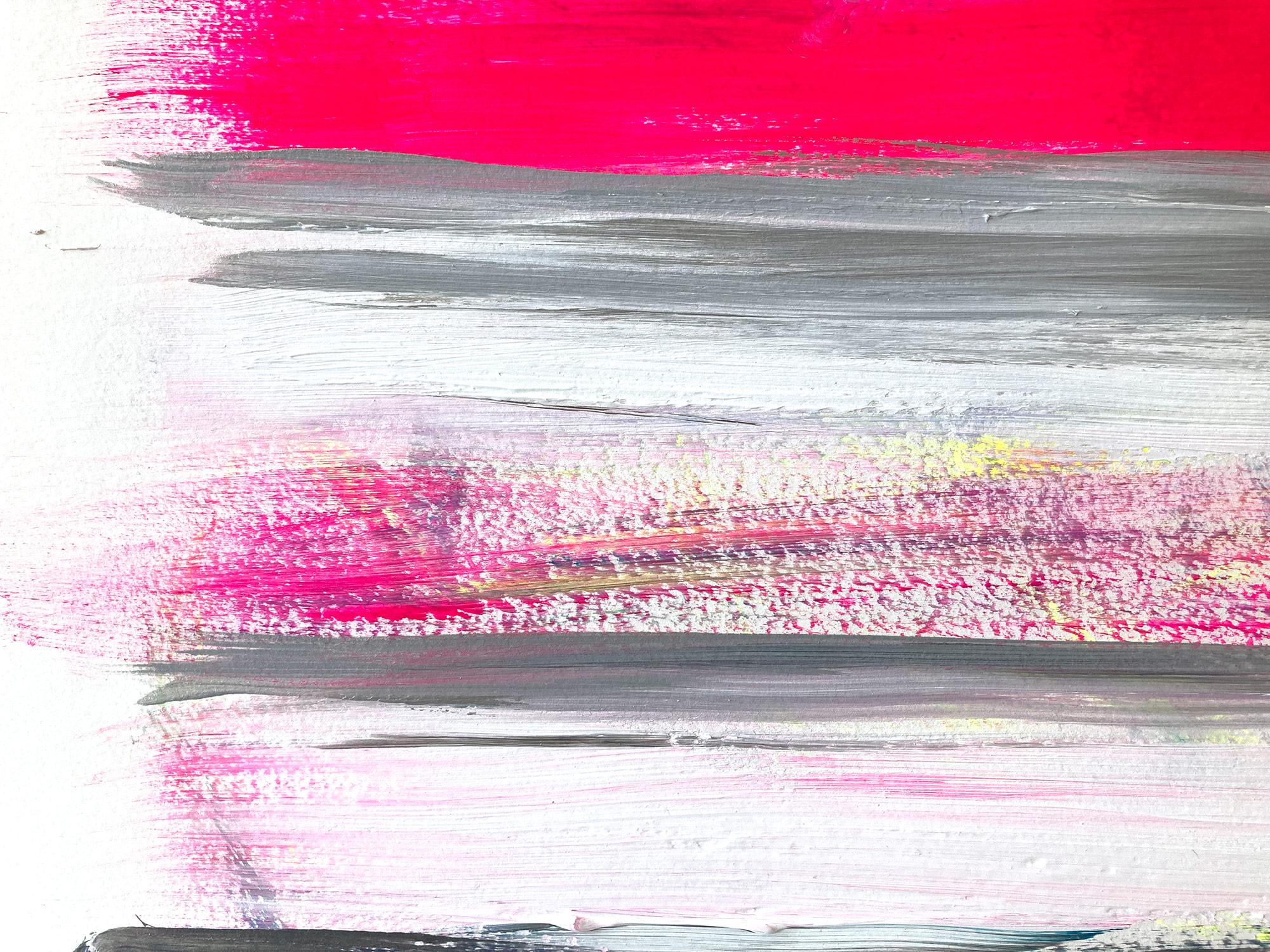 „My Horizon – St. Ives“ Abstraktes Farbfeld Zeitgenössisches Pop-Gemälde auf Papier (Beige), Abstract Painting, von Cindy Shaoul