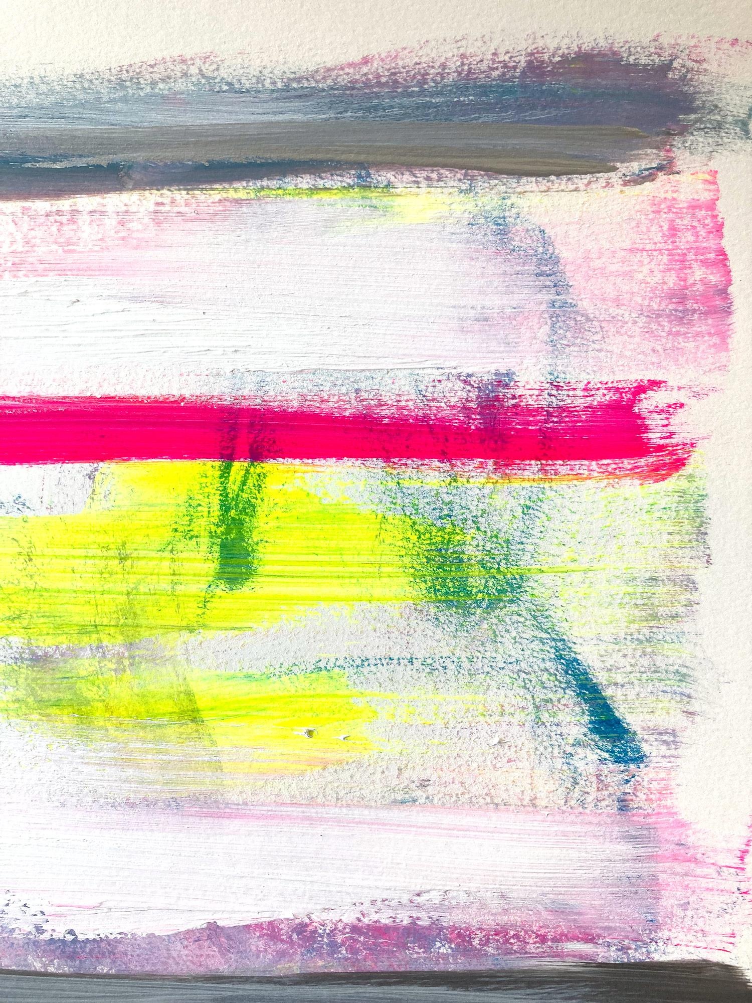 Un'opera in acrilico e olio su carta pesante con un uso brillante del colore e della texture. Siamo concentrati sulla semplicità della bellezza nel momento in cui Shaoul crea una tavolozza traslucida ma molto colorata con un uso denso della pittura,