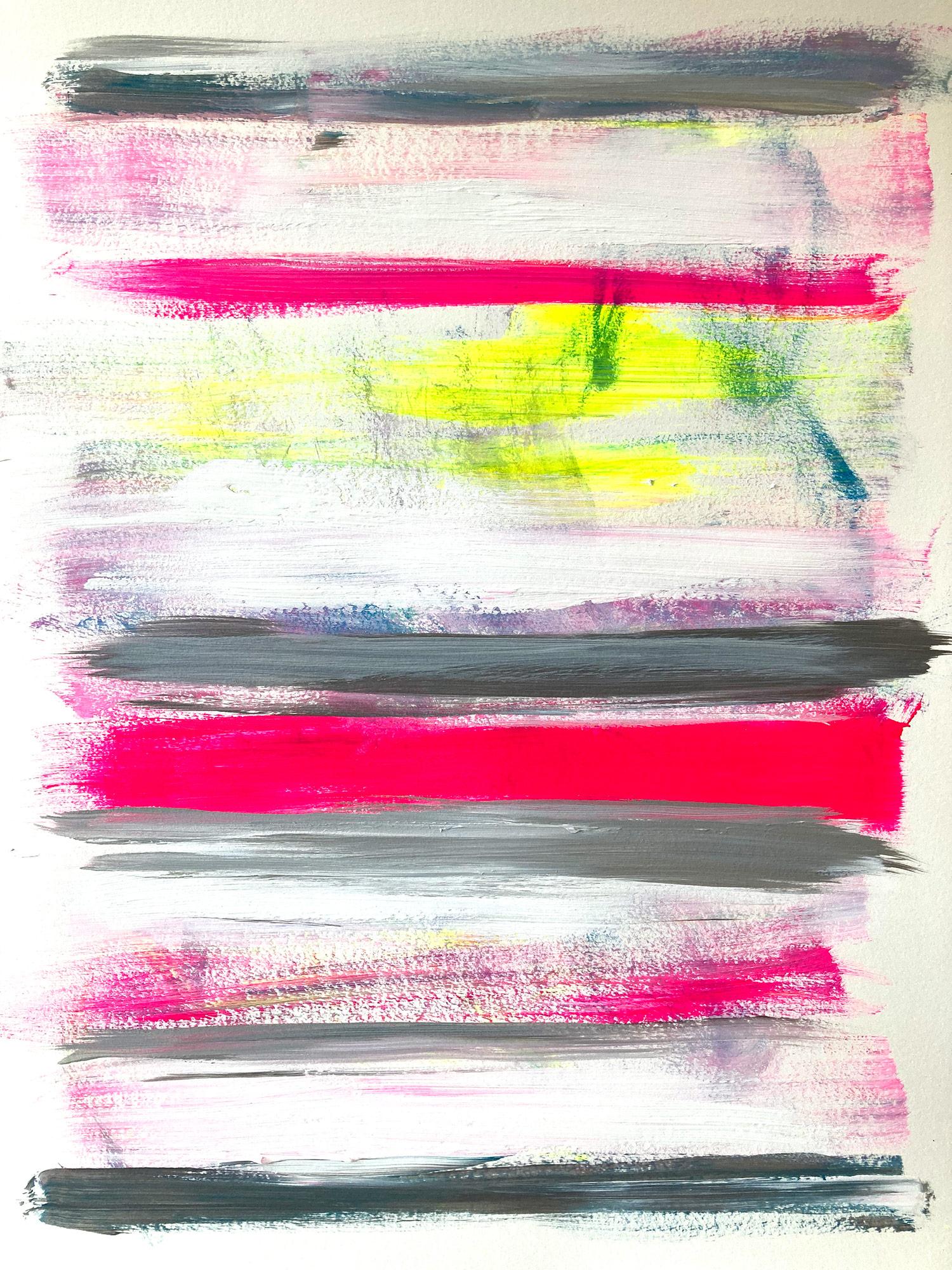Cindy Shaoul Abstract Painting – „My Horizon – St. Ives“ Abstraktes Farbfeld Zeitgenössisches Pop-Gemälde auf Papier