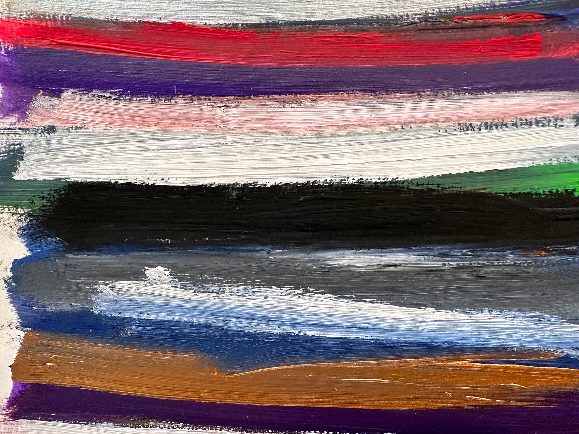 Una obra de acrílico y óleo sobre papel grueso con un brillante uso del color y la textura. Nos centramos en la sencillez de la belleza del momento mientras Shaoul crea una paleta translúcida pero muy colorida con un uso espeso de la pintura, que