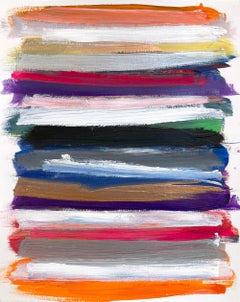 "My Horizon - Summer in the City" Peinture à l'huile contemporaine à champs de couleurs sur papier