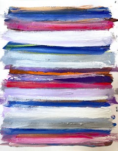 "My Horizon - Summers in The Hamptons" Peinture à l'huile contemporaine sur fond coloré