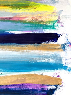 "Il mio orizzonte - St Tropez" Pittura contemporanea astratta su carta con campo di colore