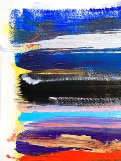 "My Horizon - Tokyo Nights" Pittura pop contemporanea astratta e colorata su carta