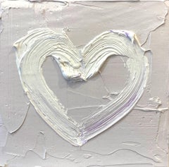 "My in the Clouds Heart" Pop Art Oil Painting with White Floater Frame