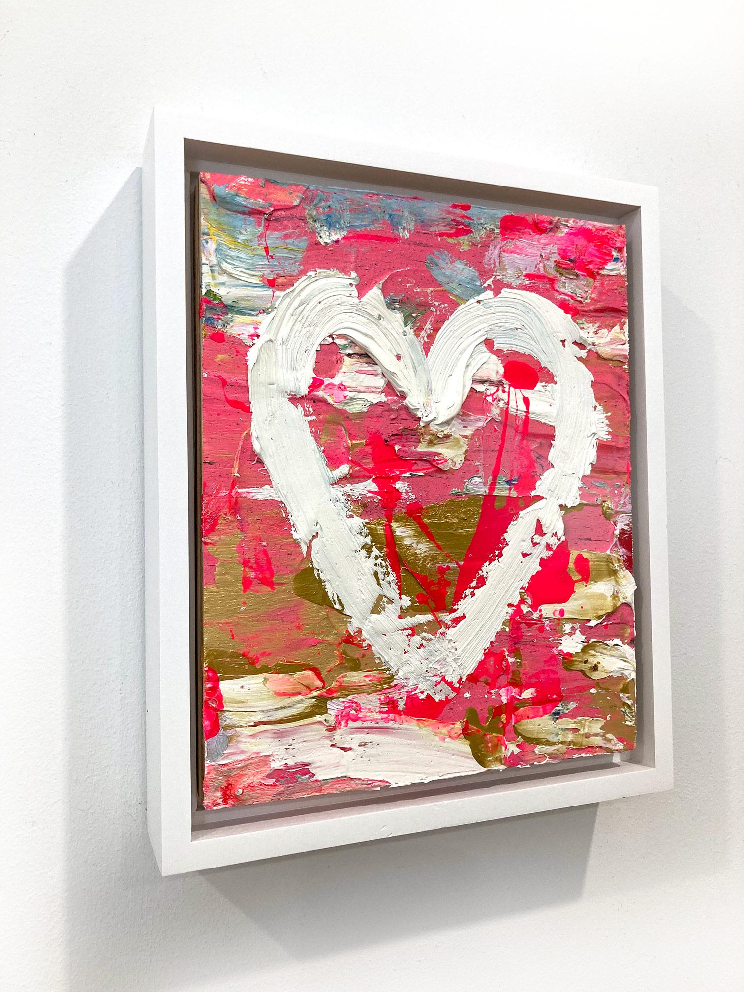 « My Jackson Pollock Heart », peinture à l'huile pop art sur bois avec cadre flottant blanc en vente 9
